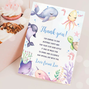 Carte de remerciement d'anniversaire de vie sous-m