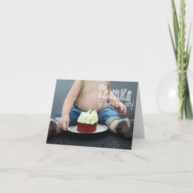 Carte de remerciement d'anniversaire mignonne et g (Devant)