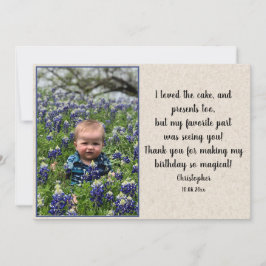 Carte de remerciement d'anniversaire personnalisée