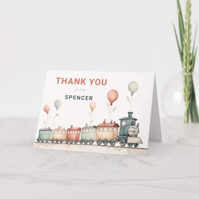 Carte de remerciement d'anniversaire pliée sur le  (Devant)