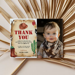 Carte de remerciement d'anniversaire pour cow-boy 