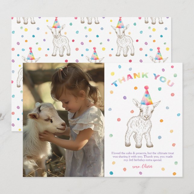 Carte de remerciement d'anniversaire pour une ferm (Devant / Derrière)