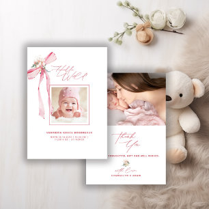 Carte de remerciement de Baby Shower avec photo et