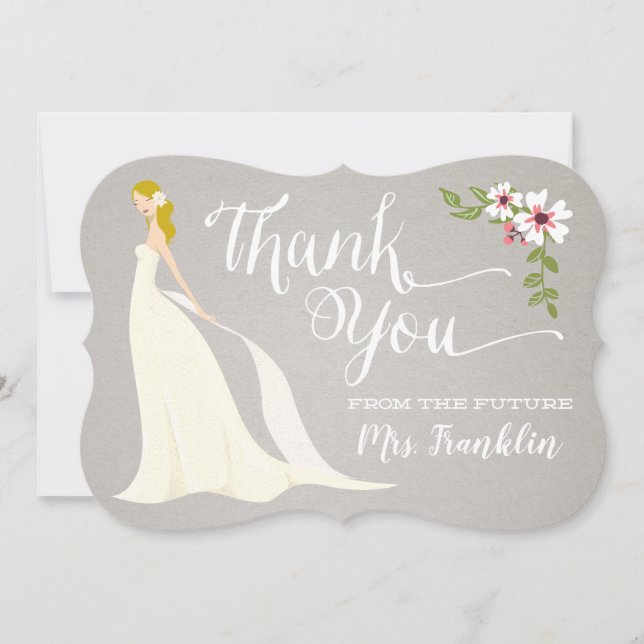 Carte de remerciement de Baby Shower - Blonde (Devant)