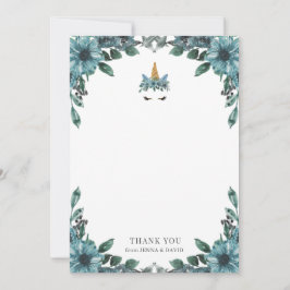 Carte de remerciement de Baby Shower florale licor
