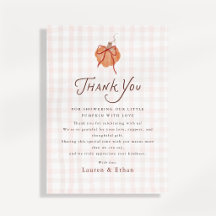Carte de remerciement de Baby Shower Little Pumpki