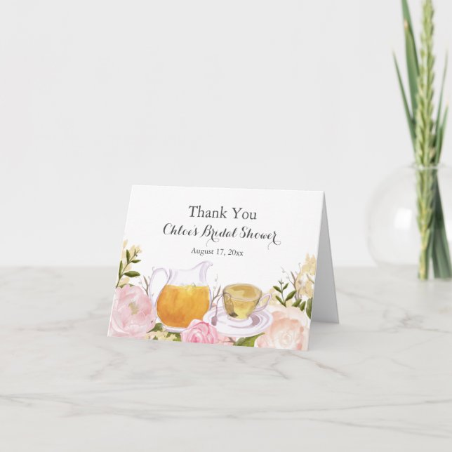 Carte de remerciement de Baby Shower Mariée Tasse  (Devant)