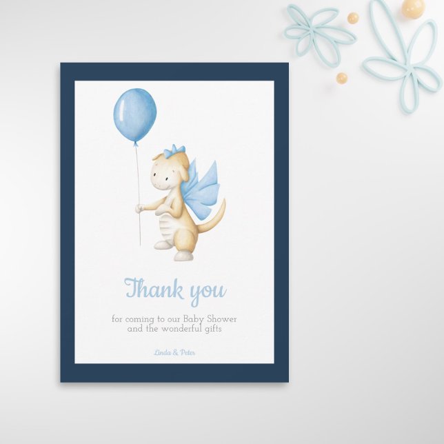 Carte de remerciement de baby shower pour bébé dra (Créateur téléchargé)