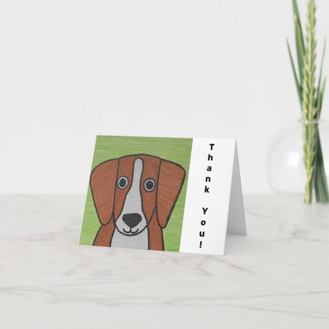 Carte de remerciement de Beagle mignon (Devant)