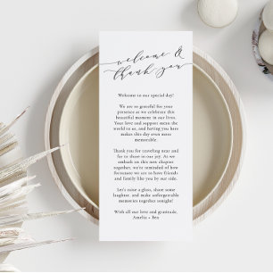 Carte de remerciement de bienvenue de mariage pers