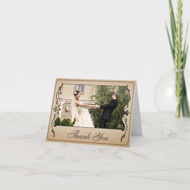 Carte de remerciement de billet vintage (Devant)