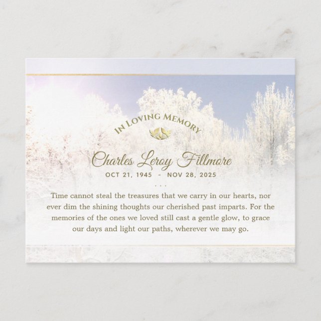 Carte de remerciement de condoléances pour arbres  (Devant)