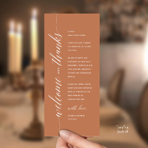 Carte de remerciement de dîner de mariage élégante