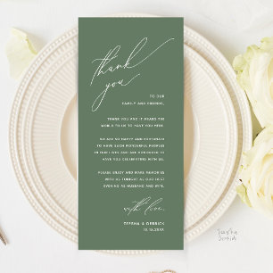 Carte de remerciement de dîner de mariage moderne