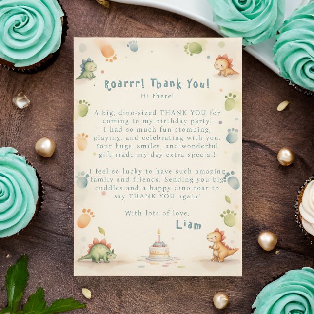 Carte de remerciement de dinosaure Un-a-Saurus 1er (Créateur téléchargé)
