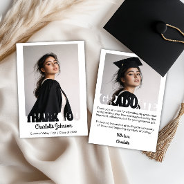 Carte de Remerciement de Diplômé avec Typographie