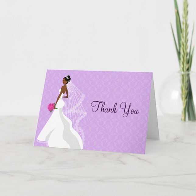 Carte de remerciement de fiançailles Flirty Lilac (Devant)