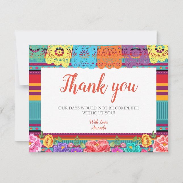 Carte de remerciement de Fiesta mexicaine pour la  (Devant)