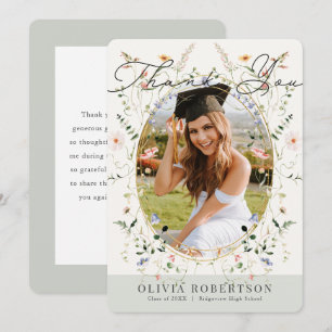 Carte de remerciement de fin d'études avec photo d