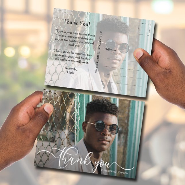Carte de remerciement de fin d'études Chic 2 Photo (Créateur téléchargé)