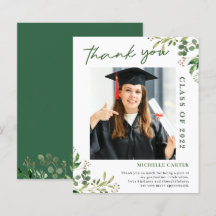 Carte de remerciement de fin d'études photo Eucaly