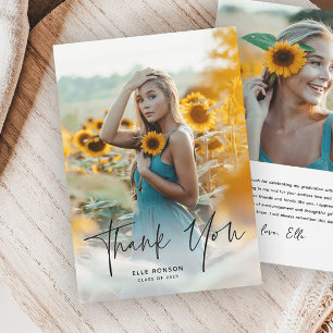 Carte de remerciement de fin d'études photo Script