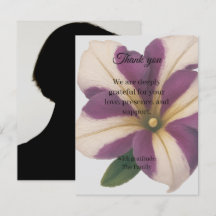 Carte de remerciement de funérailles pétunia viole