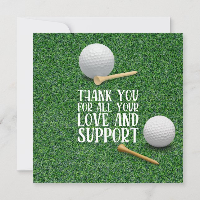 Carte de remerciement de golf amour et soutien pou (Devant)