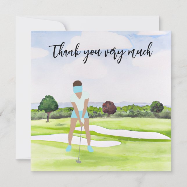 Carte de remerciement de golf pour golfeur (Devant)