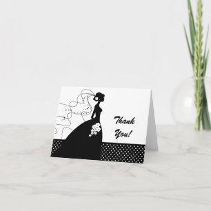Carte de remerciement de la mariée blanche Silhoue