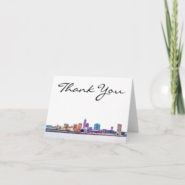 Carte de remerciement de la skyline de Cleveland (Devant)