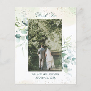 Carte de remerciement de mariage à budget photo d'