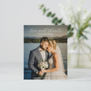 Carte de remerciement de mariage à budget photo in