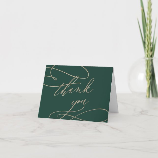 Carte de remerciement de mariage à calligraphie ve (Devant)