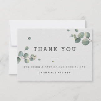 Carte de remerciement de mariage à l'eucalyptus à 