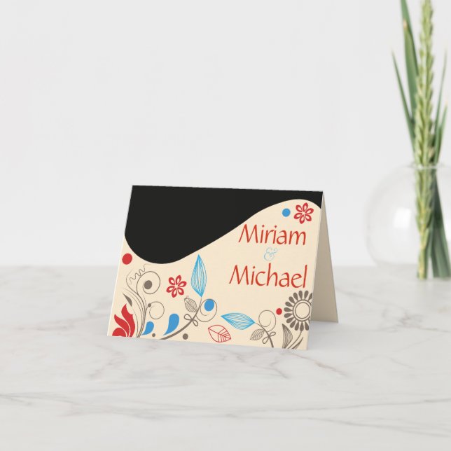 Carte de remerciement de mariage à main HAMSA (Devant)