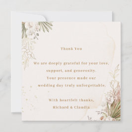Carte de remerciement de mariage à motif floral él