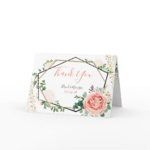 Carte de remerciement de mariage à motif floral gé