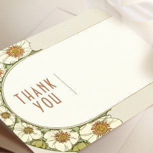 Carte de remerciement de mariage Art Nouveau vinta