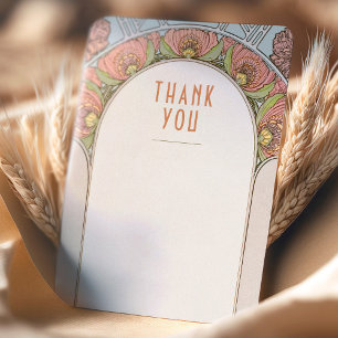 Carte de remerciement de mariage Art Nouveau vinta