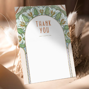 Carte de remerciement de mariage Art Nouveau vinta