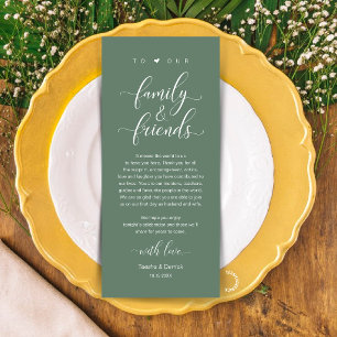 Carte de Remerciement de Mariage avec Assiette de