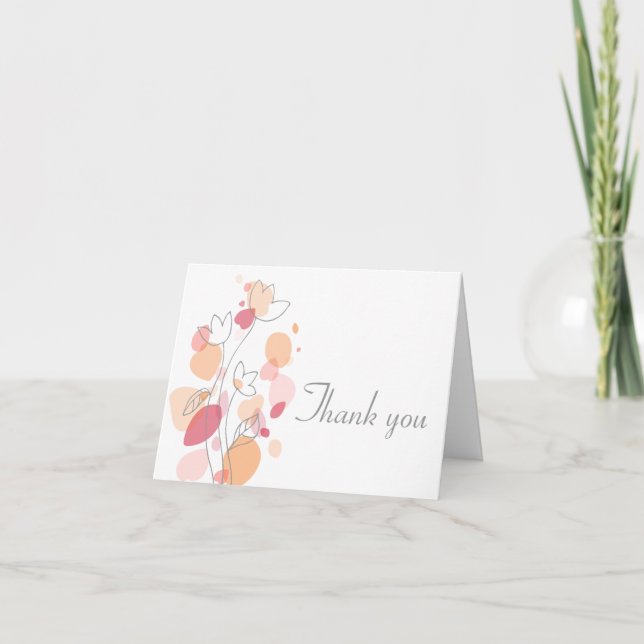 Carte de remerciement de mariage avec des pétales  (Devant)