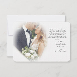 Carte de remerciement de mariage avec photo brumeu