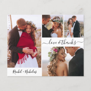 Carte de remerciement de mariage avec photo collag