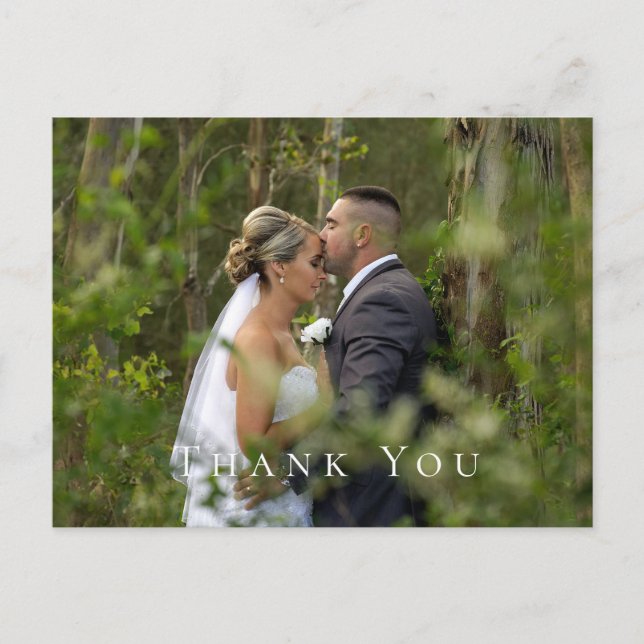 Carte de remerciement de mariage avec photo de cou (Devant)