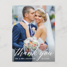 Carte de remerciement de mariage avec photo de la 