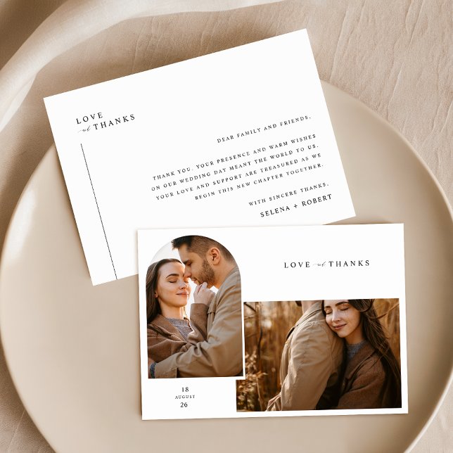 Carte de remerciement de mariage avec photo rustiq (Créateur téléchargé)