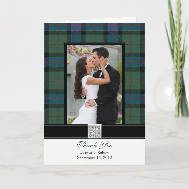 Carte de remerciement de mariage avec photo Sincla (Devant)