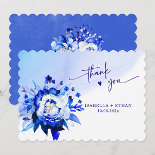Carte de remerciement de mariage Blue Orchid